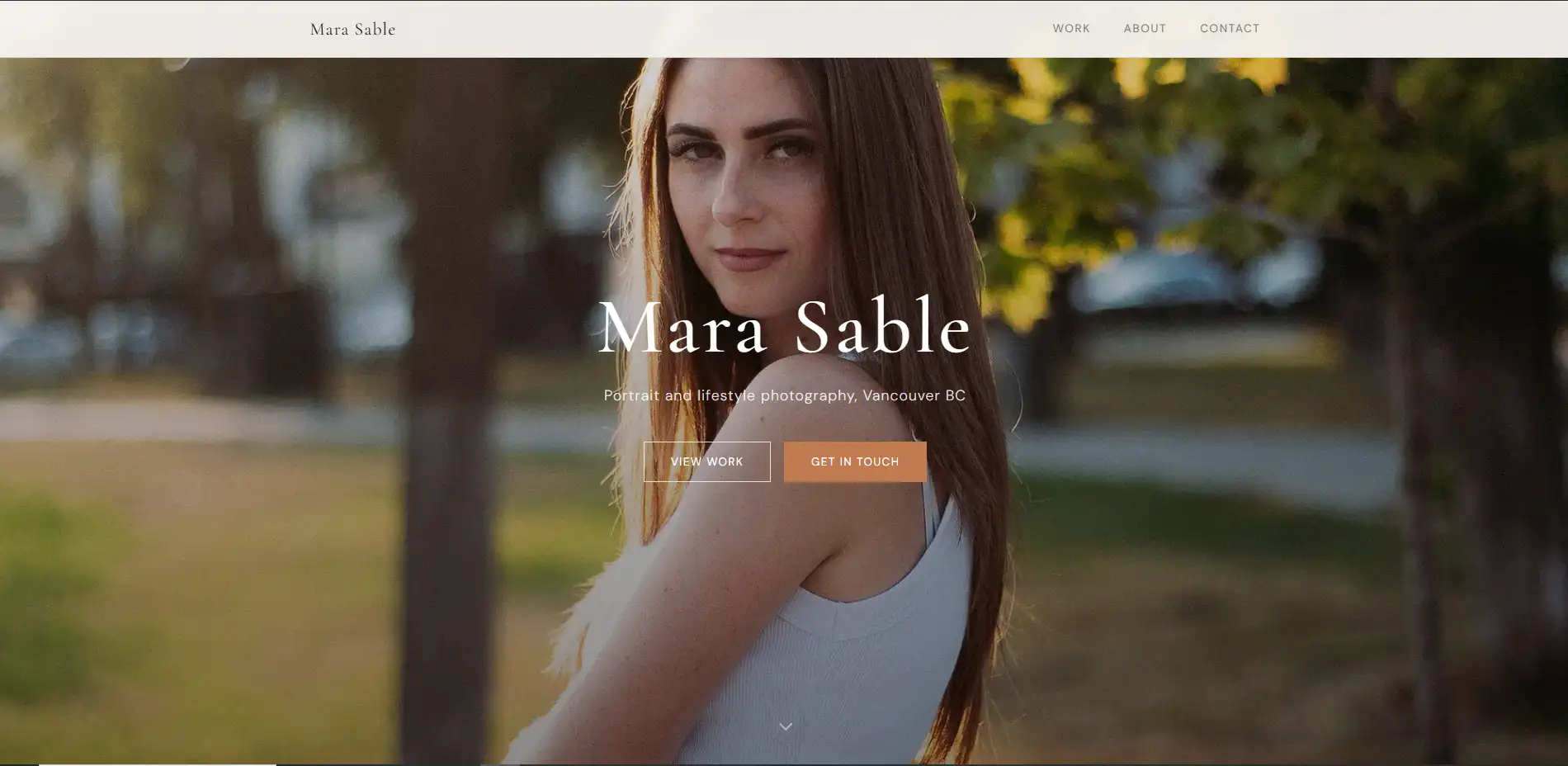 Sable Studio photography portfolio screenshot